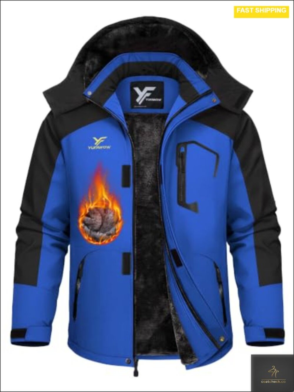 Men's Ski Jacket Waterproof Insulated Warm Winter Snowboard Coat Long Sleeve